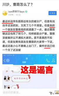网警辟谣 川沙碎尸案系谣言，未成年人造谣被依法教育，法律红线不容触碰